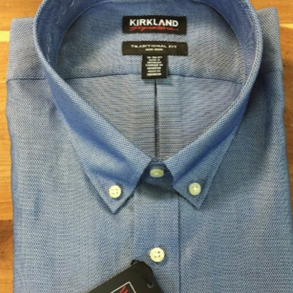 Kirkland Signature Traditional Fit Button Down Dress Shirt NWT - Picture 2 of 3